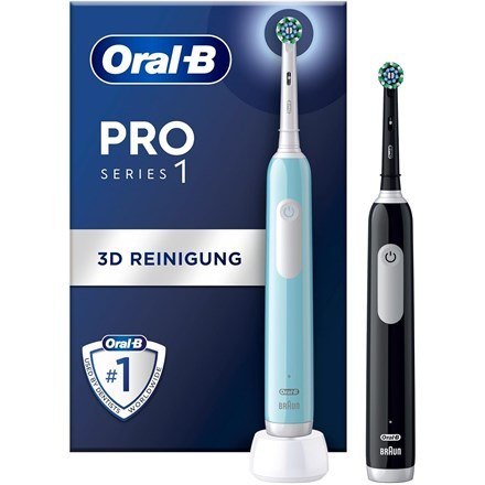 Szczoteczka elektryczna Oral-B Pro 1 PRO1CRSDUO Dorosły Obrotowo-pulsacyjna szczoteczka do zębów Czarny, Turkusowy, Biały