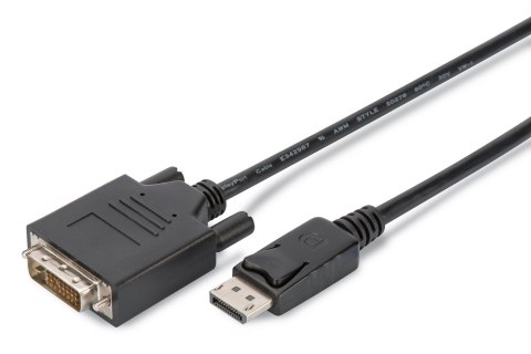 Kabel adapter DisplayPort, DP - DVI (24+1)M/M, 2.0m, 10er Set, Full HD, CE, bl