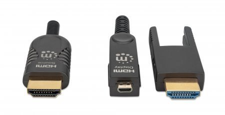 MANHATTAN High Speed Aktywny Kabel Światłowodowy z Odłączanym Złączem 4K@60Hz UHD, HDMI Męski na Micro HDMI Męski (Typ D) i Odłą