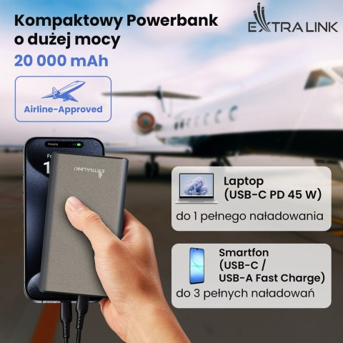 EXTRALINK EPB-126 20000MAH FAST CHARGING POWER BANK