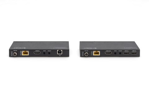 Extender HDBaseT KVM Zestaw, 150 m, 4K/60Hz, USB 2.0, PoC, IR, czarny