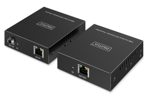 Przedłużacz (extender) po skrętce kat.6A USB 3.1 Gen1 do 100m, 3x USB-A, 1x USB-C do 5 Gbps, 1x RJ45 (Gigabit Ethernet) - zestaw
