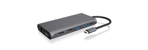 ICY BOX IB-DK4050-CPD Przewodowa USB 3.2 Gen 1 (3.1 Gen 1) Type-C Antracyt