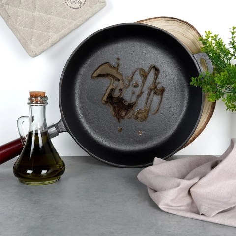 Patelnia Żeliwna do Smażenia Duszenia Gaz Indukcja Solidna VILDE 28 cm