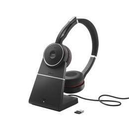 Słuchawki nauszne Jabra Evolve 75 SE UC Stereo Link380a, czarne + stand