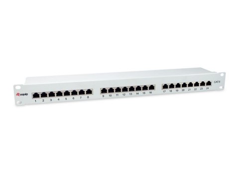 Wyposażenie 19" Patch Panel 24xRJ45 Cat6 FTP 1U 250MHz RAL7035