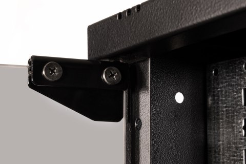 Szafa sieciowa wisząca 19" 12U, SOHO PRO 595 x 540 x 400 mm, drzwi szyba, czarny, niezłożona, 60kg