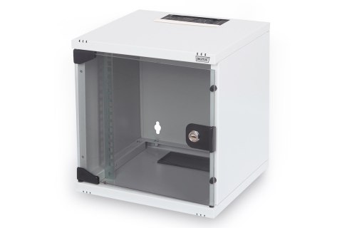 Zestaw sieciowy 10": szafa wisząca 6U, półka, listwa zasilająca, 8-port switch, panel kat.6, szary