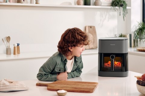 Frytkownica Panasonic NF-CC500SXE z wyświetlaczem LCD, 5 l, 1450 W, obudowa Cool touch