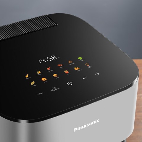 Frytkownica Panasonic NF-CC500SXE z wyświetlaczem LCD, 5 l, 1450 W, obudowa Cool touch