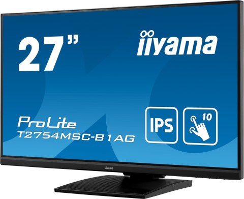 Iiyama ProLite T2754MSC-B1AG monitor komputerowy 68,6 cm (27") 1920 x 1080 px Full HD LED Ekran dotykowy Przeznaczony dla wielu 