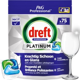 Dreft Professional Kapsułki Do Zmywarki Platinum All in One Regular 75 szt.