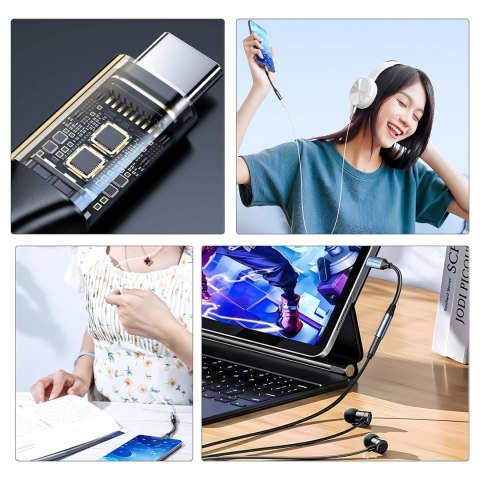 Adapter przejściówka USB-C - mini jack 3.5mm - czarny
