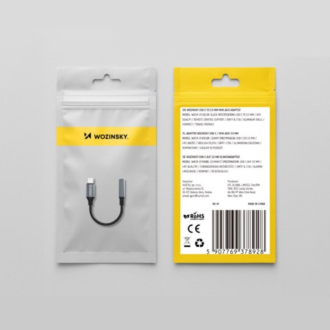 Adapter przejściówka USB-C - mini jack 3.5mm - czarny