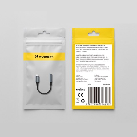 Adapter przejściówka iPhone Lightning - mini jack 3.5mm - czarny