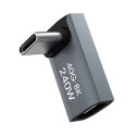 Adapter przejściówka kątowa USB-C 40Gb/s 240W 8K OTG - szara