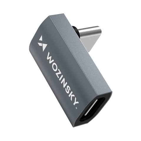 Adapter przejściówka kątowa USB-C 40Gb/s 240W 8K OTG - szara
