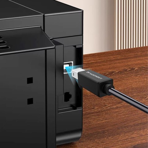 Kabel przewód do drukarki skanera USB-B - USB-A 480Mb/s 2m - czarny
