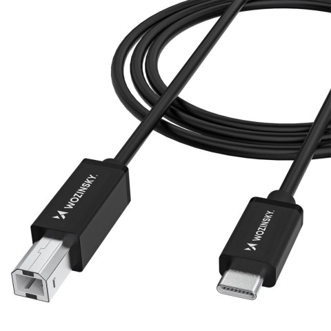 Kabel przewód do drukarki skanera USB-B - USB-C 1m - czarny