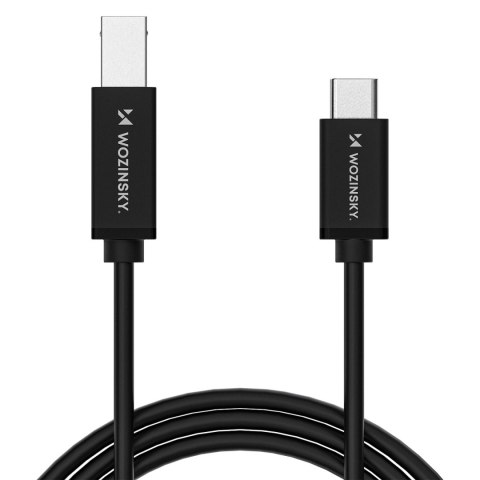 Kabel przewód do drukarki skanera USB-B - USB-C 1m - czarny