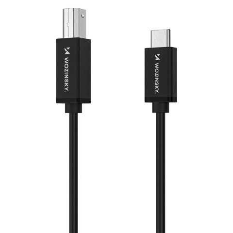Kabel przewód do drukarki skanera USB-B - USB-C 1m - czarny