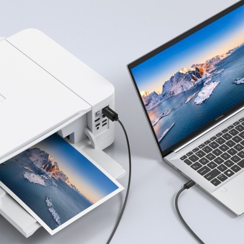 Kabel przewód do drukarki skanera USB-B - USB-C 1m - czarny