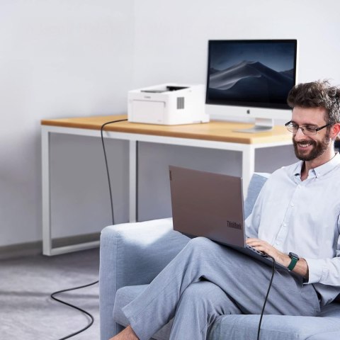 Kabel przewód do drukarki skanera USB-B - USB-C 1m - czarny