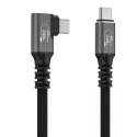 Kabel przewód kątowy Thunderbolt 4 USB-C 240W 4K 1m - czarny
