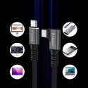 Kabel przewód kątowy Thunderbolt 4 USB-C 240W 4K 1m - czarny