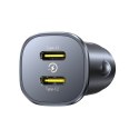 Ładowarka samochodowa 2 x USB-C 30W - czarna