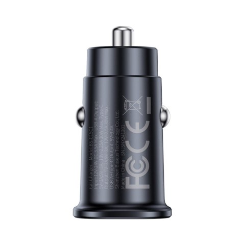 Ładowarka samochodowa 2 x USB-C 30W - czarna