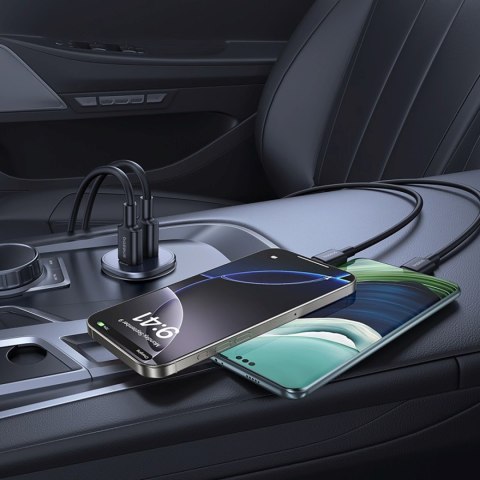 Ładowarka samochodowa 2 x USB-C 30W - czarna