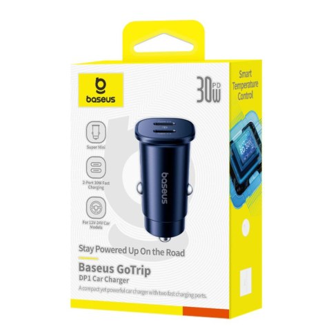 Ładowarka samochodowa 2 x USB-C 30W - czarna