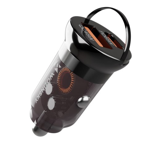 Ładowarka samochodowa USB-A USB-C PD QC 65W - czarna