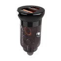 Ładowarka samochodowa USB-A USB-C PD QC 65W - czarna