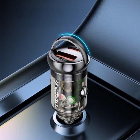 Ładowarka samochodowa USB-A USB-C PD QC 65W - czarna