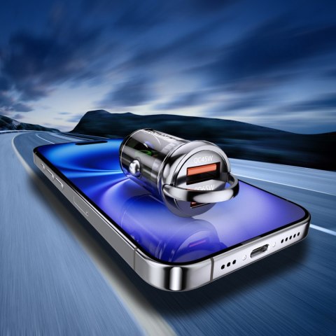 Ładowarka samochodowa USB-A USB-C PD QC 65W - czarna