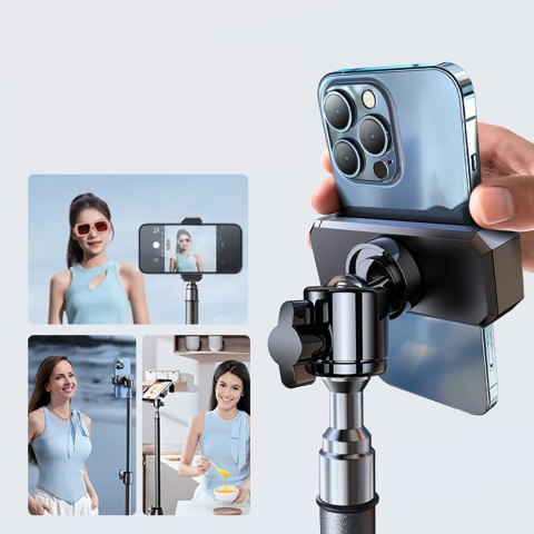 Statyw trójnożny tripod mocny ze stali węglowej 1.7m - czarny