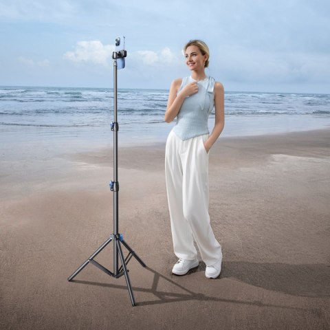 Statyw trójnożny tripod mocny ze stali węglowej 1.7m - czarny