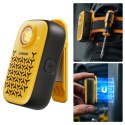 Głośnik przenośny z latarką magnesem klipsem Bluetooth IP67 - żółty
