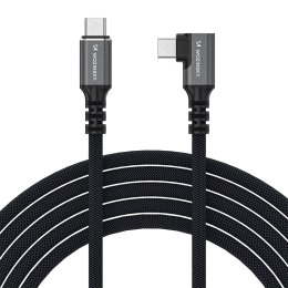 Kabel przewód kątowy USB-C Thunderbolt 4 240W 2m - czarny