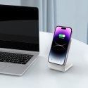 Ładowarka bezprzewodowa biurkowa do smartfona QI15W-A38 MagSafe - biała