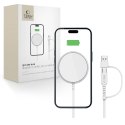 Ładowarka bezprzewodowa magnetyczna do smartfona QI15W-A44 MagSafe - biała