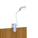 Mini lampka bezprzewodowa LED do czytania z klipsem kablem USB-C 80lm - biała