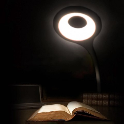 Mini lampka bezprzewodowa LED do czytania z klipsem kablem USB-C 80lm - czarna