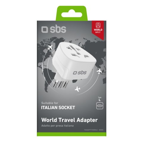Adapter sieciowy podróżny IT Włochy - biały