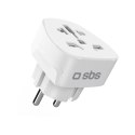Adapter sieciowy podróżny uniwersalny Shucko EU - biały