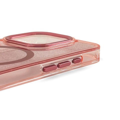 Etui brokatowe plecki na iPhone 17 Pro Glitter Case MagSafe - różowe