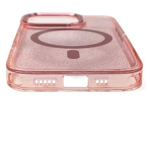 Etui brokatowe plecki na iPhone 17 Pro Glitter Case MagSafe - różowe