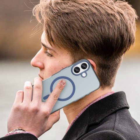 Etui case na iPhone 17 Magnetic Abrasive MagSafe - matowe niebieskie